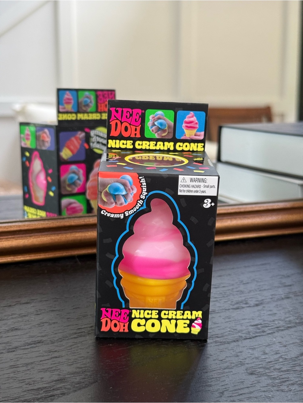 Nee Doh Nice Cream Cone Squishy Toy - Pink & Yellow